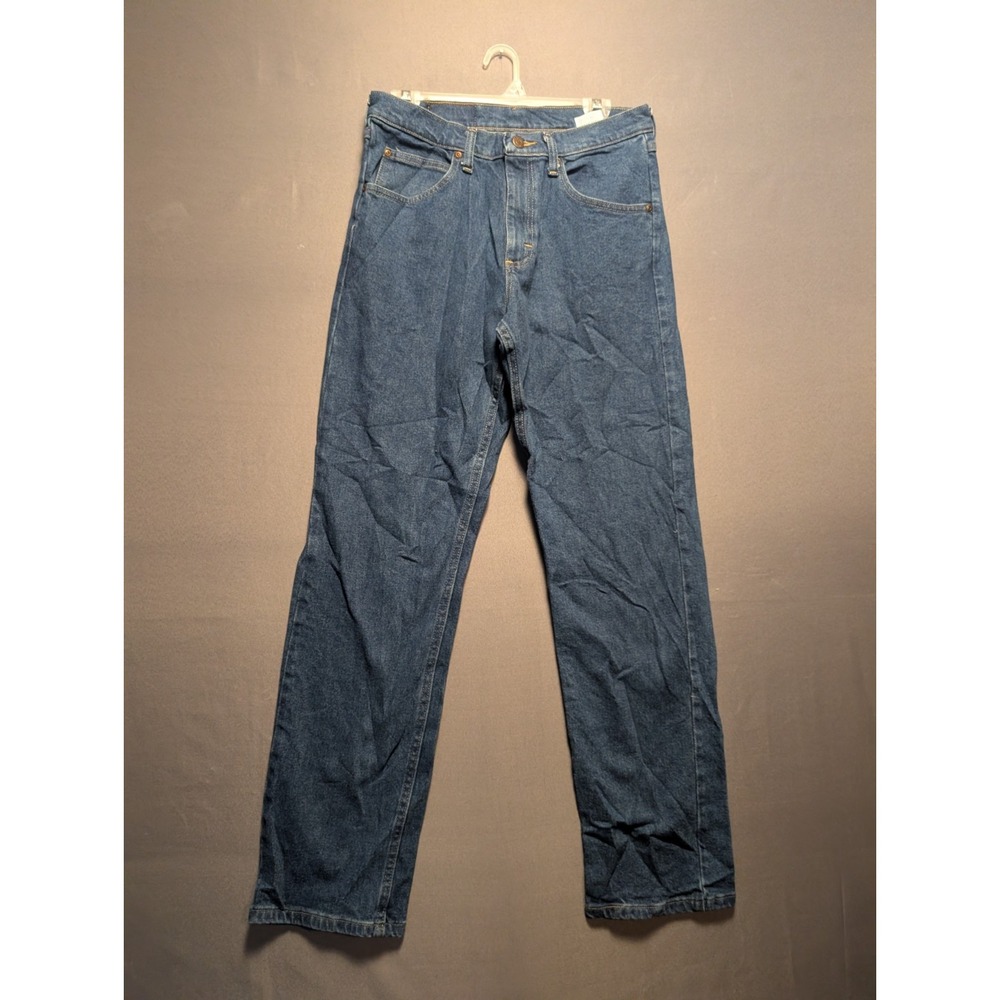 Wrangler Jeans Mens 30x32 Blue Denim Relaxed Five Star Premium Comfort Stretch